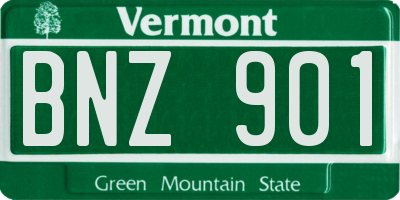 VT license plate BNZ901