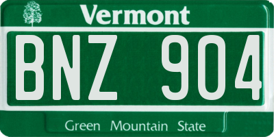 VT license plate BNZ904