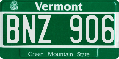 VT license plate BNZ906