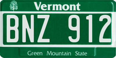 VT license plate BNZ912