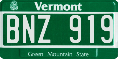 VT license plate BNZ919
