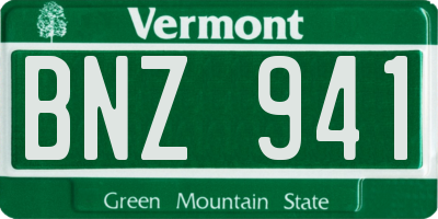 VT license plate BNZ941