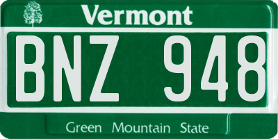 VT license plate BNZ948