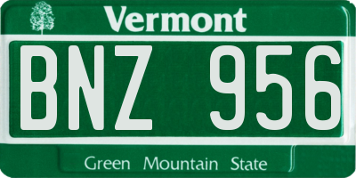 VT license plate BNZ956