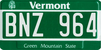 VT license plate BNZ964