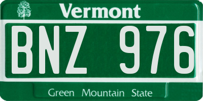 VT license plate BNZ976