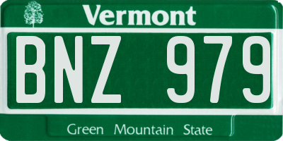 VT license plate BNZ979