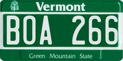 VT license plate BOA266