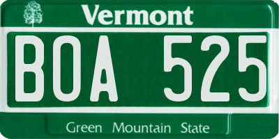 VT license plate BOA525