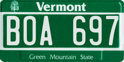 VT license plate BOA697