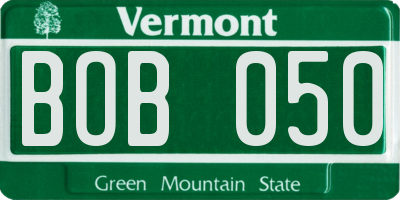 VT license plate BOB050