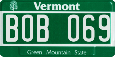 VT license plate BOB069