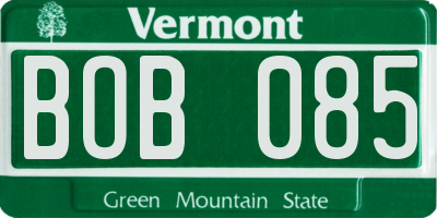 VT license plate BOB085