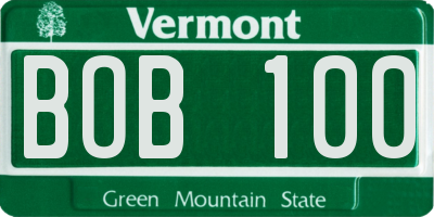 VT license plate BOB100