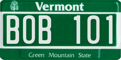VT license plate BOB101