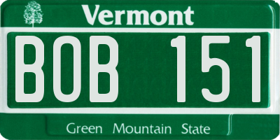 VT license plate BOB151