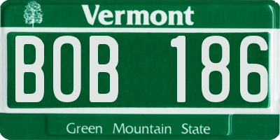 VT license plate BOB186