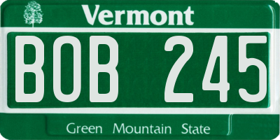 VT license plate BOB245