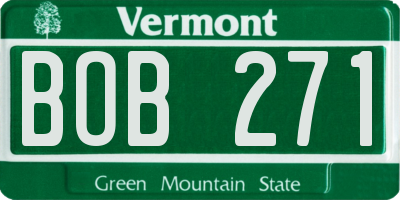 VT license plate BOB271