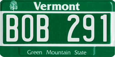 VT license plate BOB291