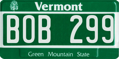 VT license plate BOB299
