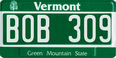VT license plate BOB309