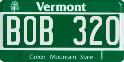 VT license plate BOB320