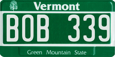 VT license plate BOB339