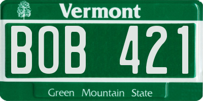 VT license plate BOB421