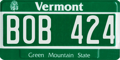 VT license plate BOB424