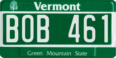 VT license plate BOB461