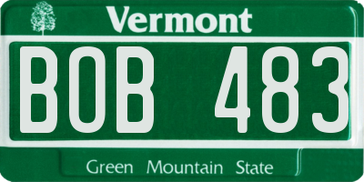 VT license plate BOB483