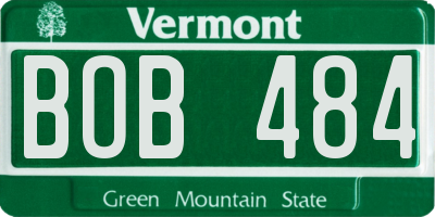 VT license plate BOB484