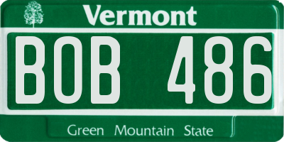 VT license plate BOB486