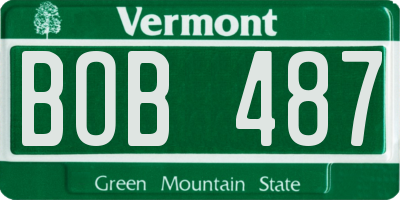 VT license plate BOB487