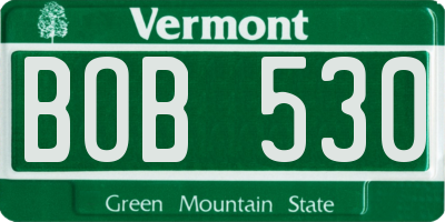 VT license plate BOB530