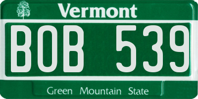 VT license plate BOB539