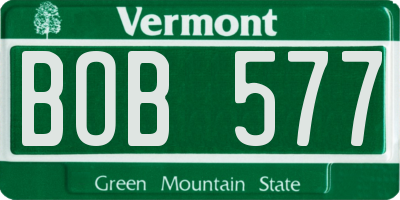 VT license plate BOB577