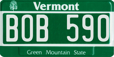 VT license plate BOB590