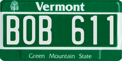 VT license plate BOB611