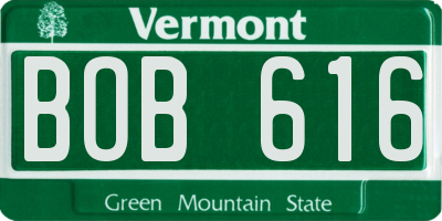 VT license plate BOB616