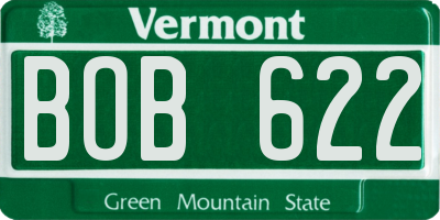 VT license plate BOB622
