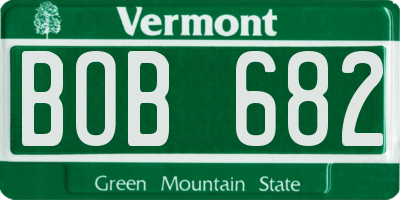 VT license plate BOB682