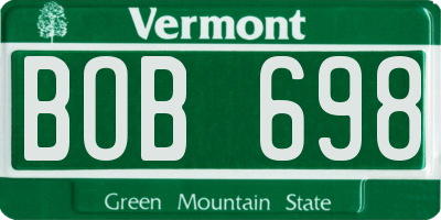 VT license plate BOB698