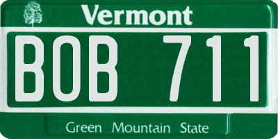 VT license plate BOB711