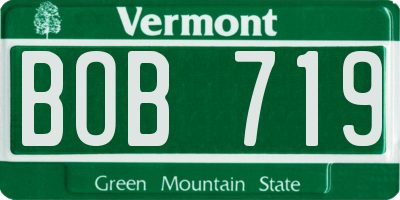 VT license plate BOB719