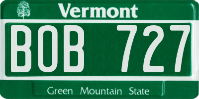 VT license plate BOB727