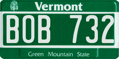 VT license plate BOB732