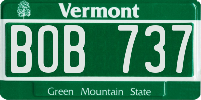 VT license plate BOB737