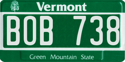 VT license plate BOB738
